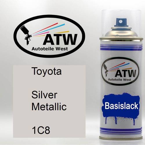 Toyota, Silver Metallic, 1C8: 400ml Sprühdose, von ATW Autoteile West.